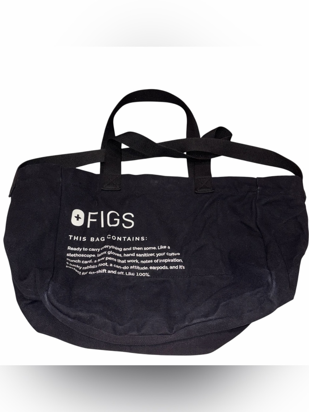 Figs Black Cotton Canvas Tote Bag